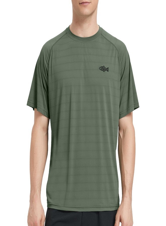 Riverruns Fishing Shirt for Men Short Sleeve UPF 50+ Sun Protection Swim T-Shirt Rash Guard Water Beach Tee(Green, XL) - Image 1